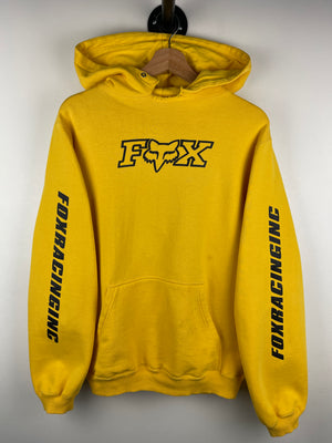 Vintage Fox Racing Spellout Yellow Hoodie