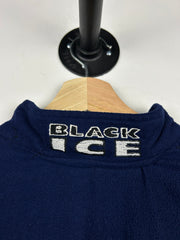 Vintage 90s Black Ice Quarter Snap Navy Fleece Sweater