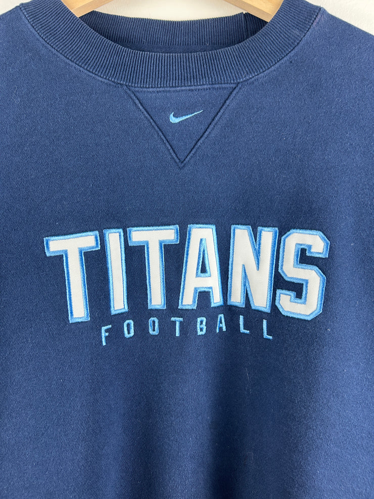 Vintage NFL Nike Tennessee Titans Embroidered Navy Crewneck