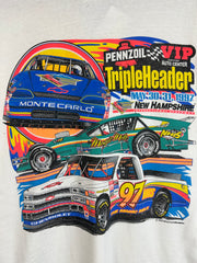 Vintage 1997 Nascar Pennzoil Triple Header White Tee