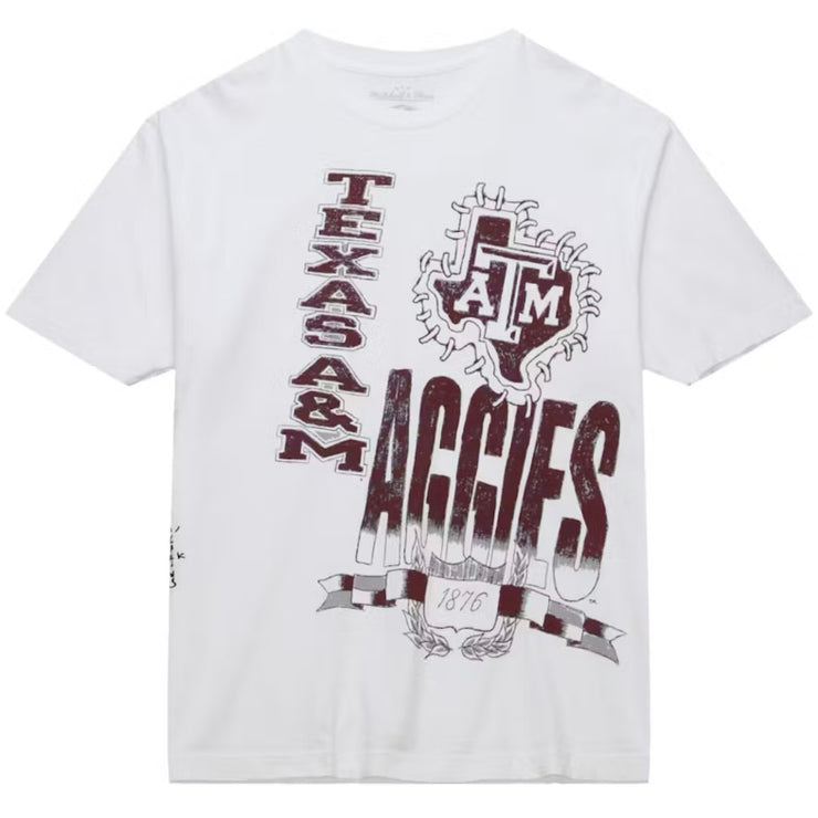Travis Scott x Mitchell & Ness Texas A&M Aggies Hand-Drawn White Tee