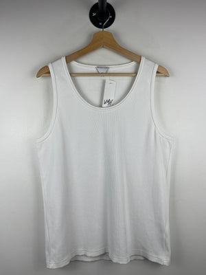 Bottega Veneta White Ribbed Tank Top