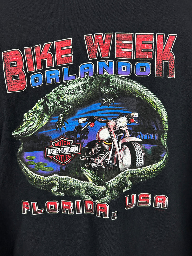 Vintage Harley Davidson Alligator Florida Black Long Sleeve