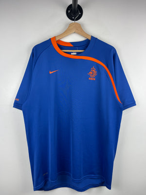 Vintage 2006-2008 Nike Netherlands Training Blue Soccer Jersey