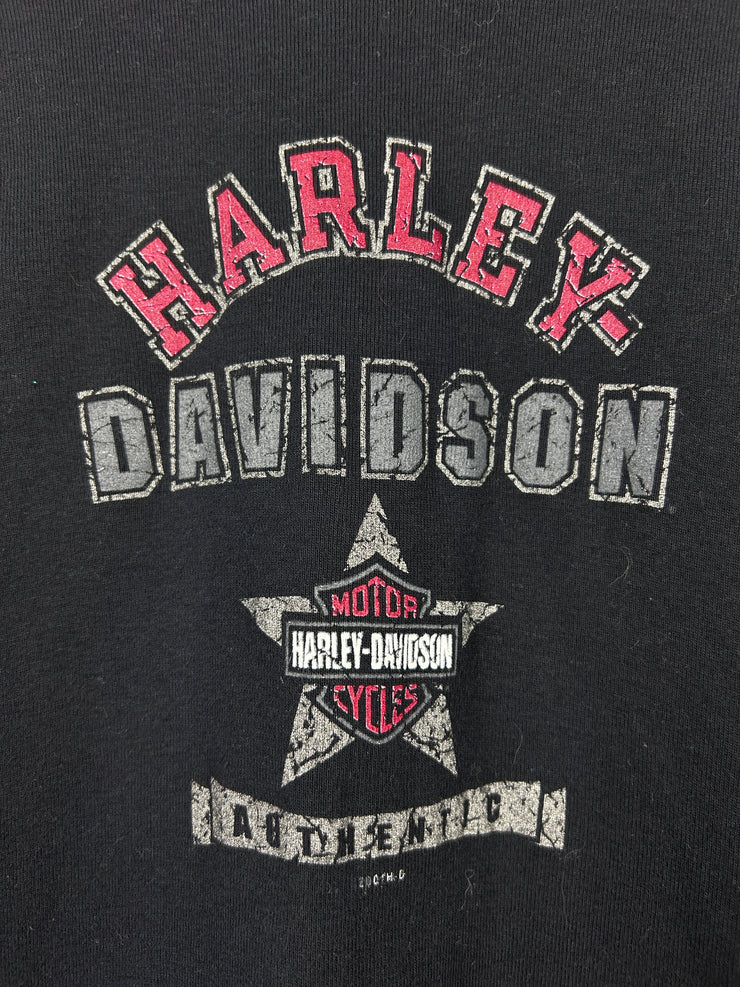 Vintage 2003 Harley Davidson Texas Black & White Women’s Baseball Long Sleeve