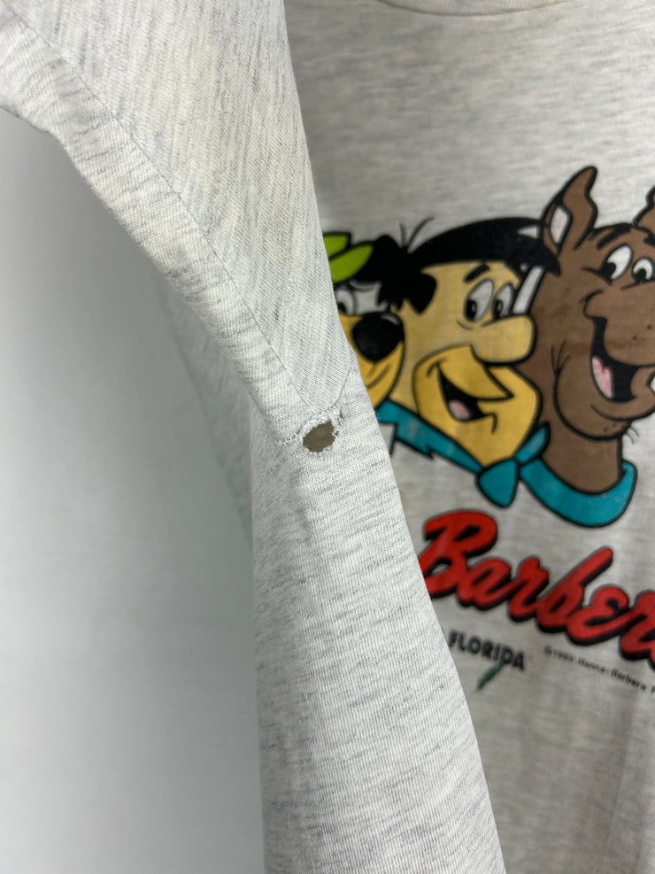 Vintage 90s Hanna Barbera Yogi Bear Flintstones Scooby Doo Grey Tee