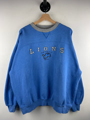 Vintage NFL Detroit Lions Embroidered Baby Blue Crewneck