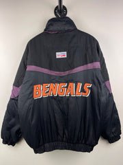 Vintage 90s NFL Logo Athletic Cincinnati Bengals Black Bomber Jacket