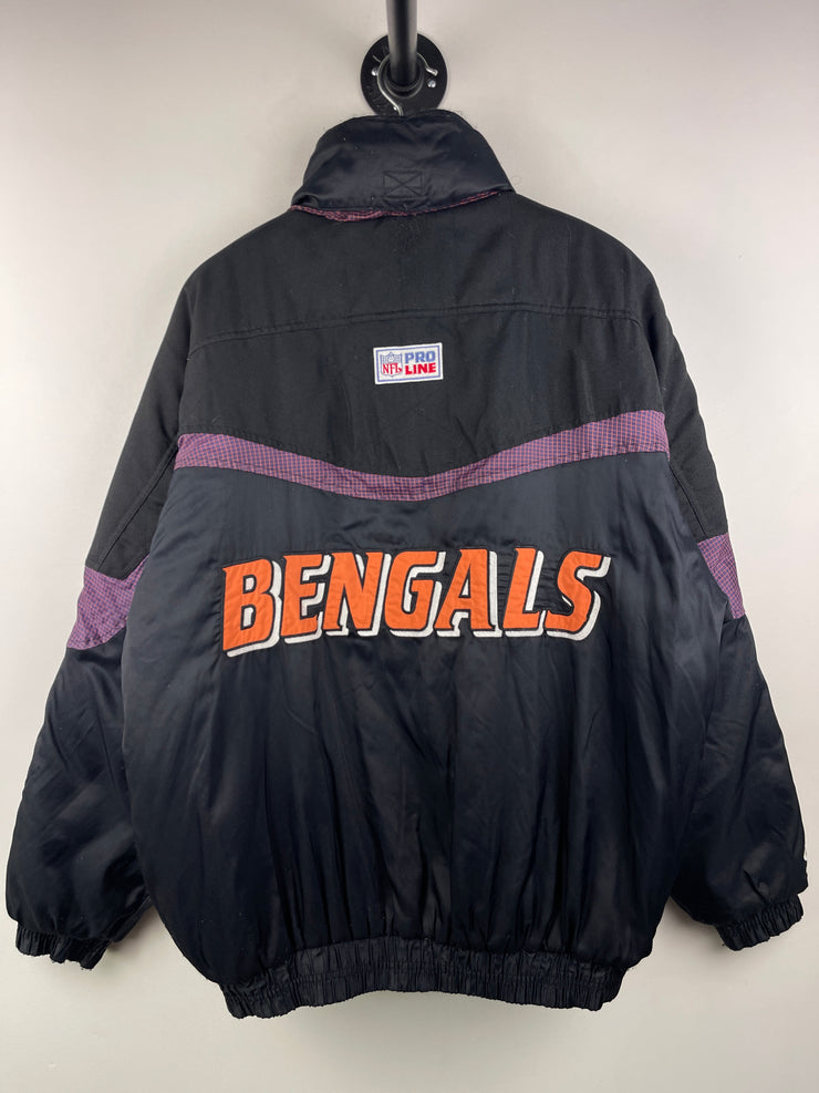 Vintage 90s NFL Logo Athletic Cincinnati Bengals Black Bomber Jacket
