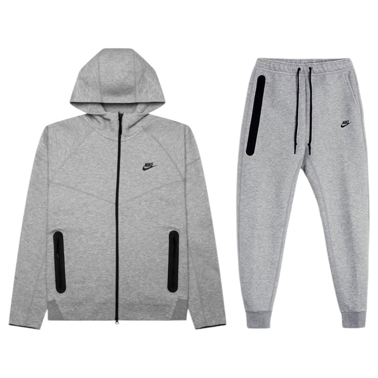 Nike Tech Fleece Grey Zip Up Hoodie And Sweatpant Set