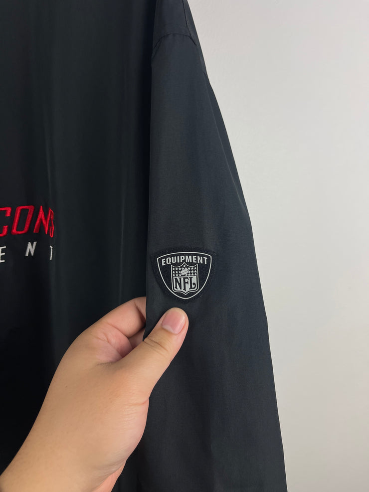 Vintage NFL Reebok Atlanta Falcons Quarter Zip Black Windbreaker