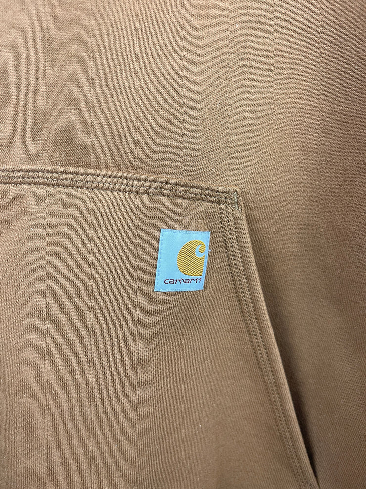 Vintage Carhartt Patch Spellout Brown Hoodie