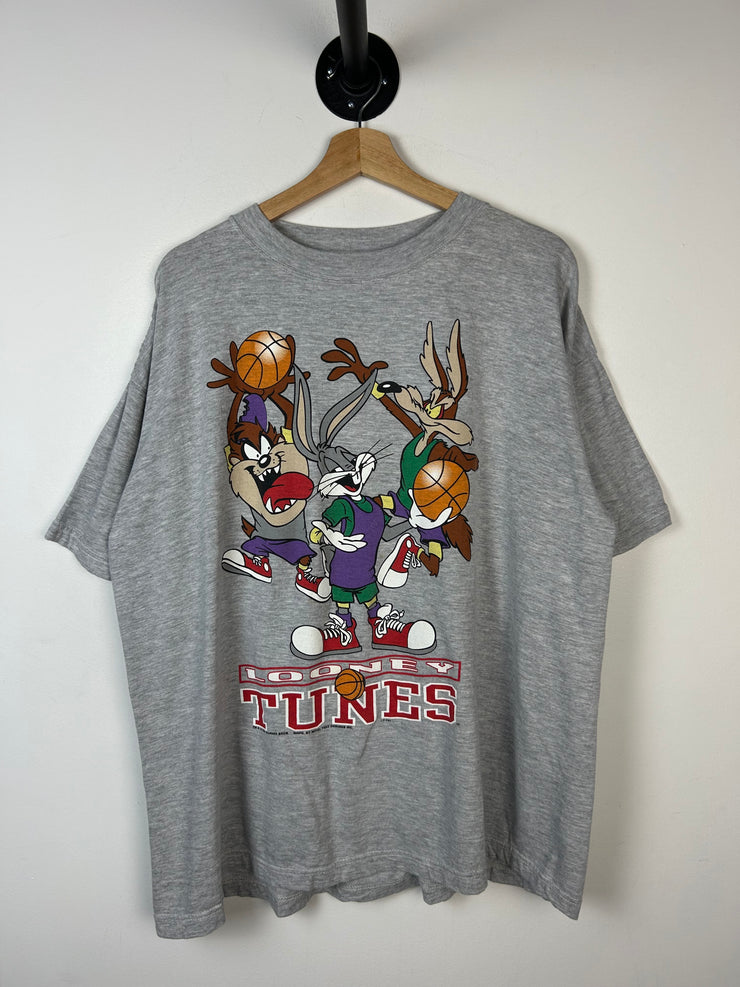 Vintage 90s Looney Tunes Basketball Grey Tee