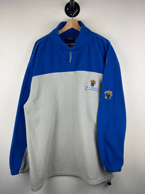 Vintage Kentucky Wildcats Grey & Blue Quarter Zip Fleece Sweater