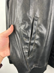 Vintage US Polo Assn Black Leather Bomber Jacket