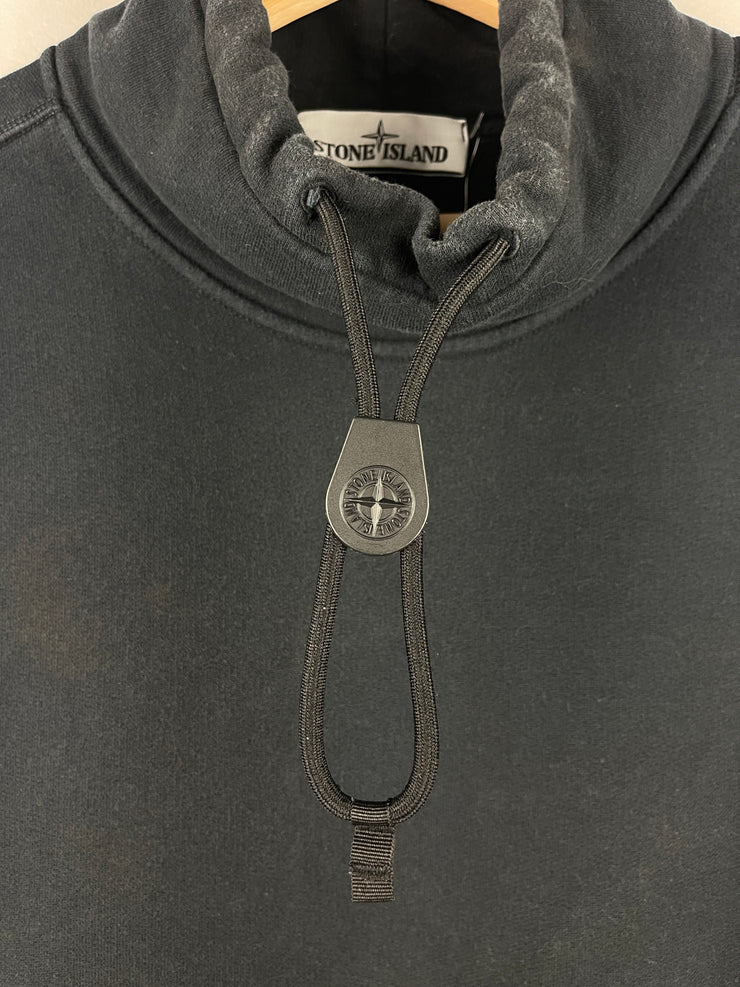 Stone Island Patch Black Mock Neck Crewneck