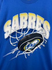 Vintage 90s NHL Buffalo Sabres Hockey Puck Blue Tee
