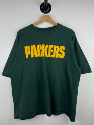 Vintage 90s NFL Majestic Green Bay Packers Brett Favre Cropped Green Tee