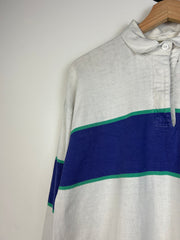 Vintage 80's L.L. Bean White Polo Rugby Long Sleeve