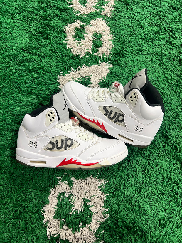 Jordan 5 x Supreme 2015 White