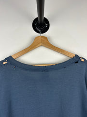 Vintage 90s Syracuse University Thrashed Faded Navy Tee