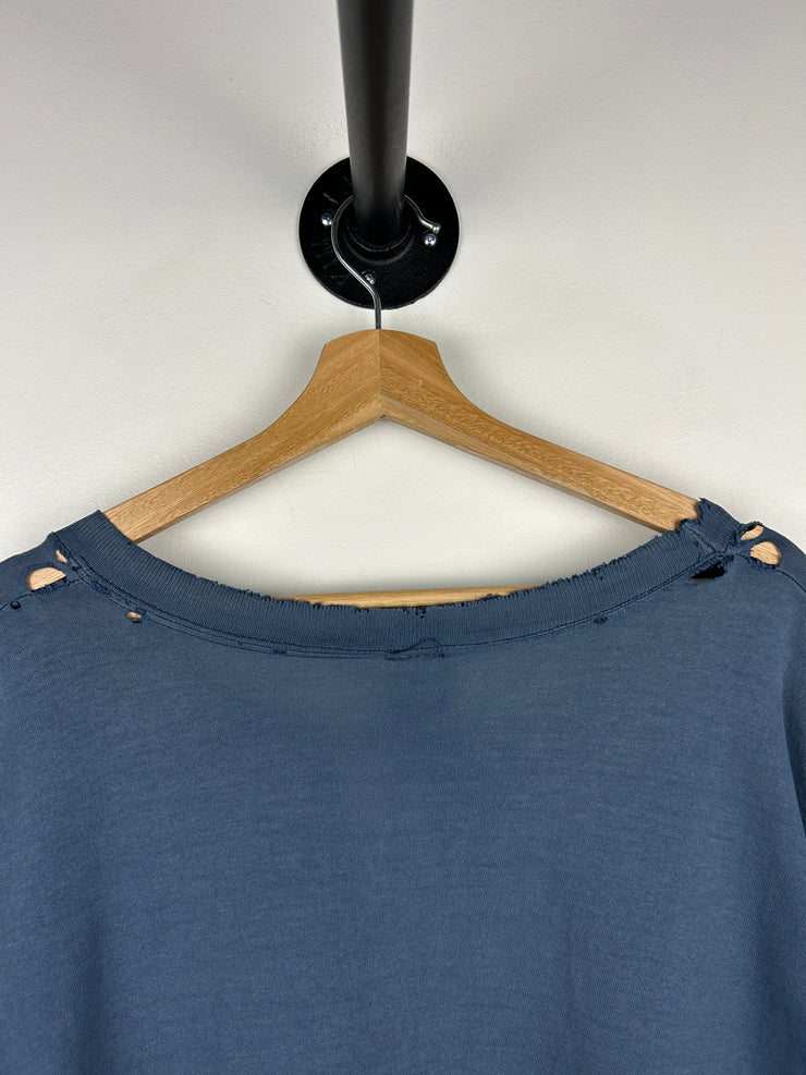 Vintage 90s Syracuse University Thrashed Faded Navy Tee