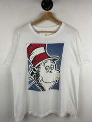 Vintage 90s Dr Seuss Cat In The Hat White Tee