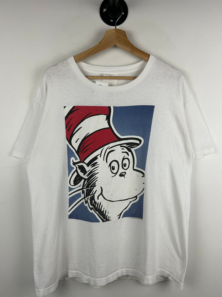 Vintage 90s Dr Seuss Cat In The Hat White Tee