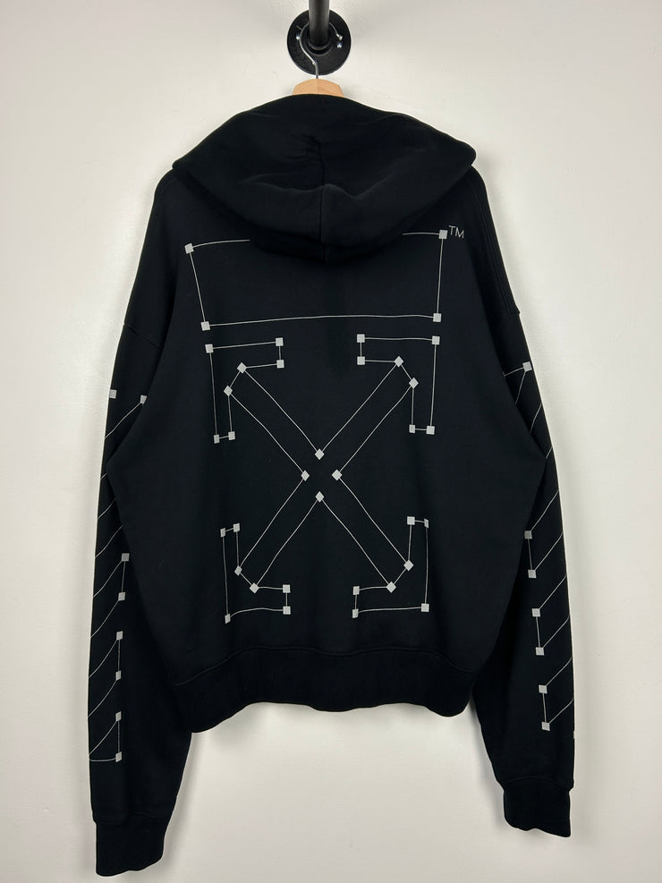 Off White Diagonal Backbone Arrows Black Hoodie