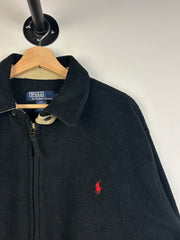 Vintage 90s Polo Ralph Lauren Black Zip Up Fleece Sweater