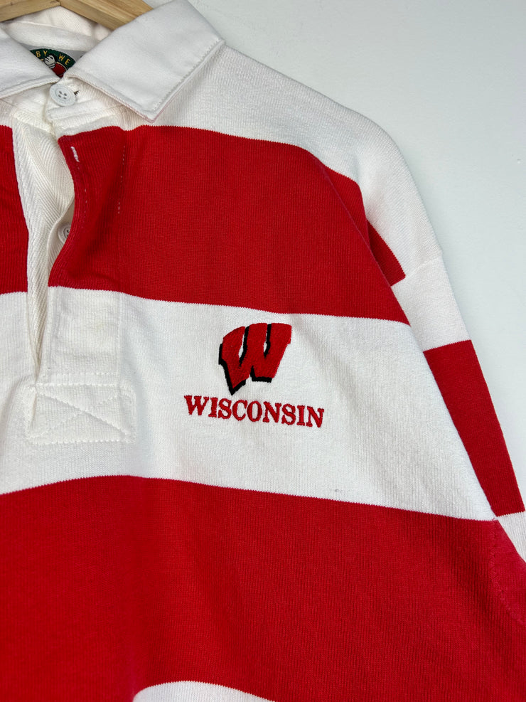 Vintage Y2K Barbarian Rugby Wear Wisconsin Polo Rugby Long Sleeve