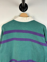 Vintage 90s L.L. Bean Green & Purple Polo Rugby Long Sleeve