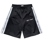 Palm Angels Logo Print Black Track Shorts