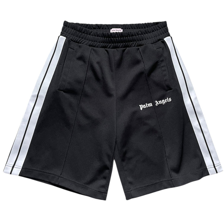 Palm Angels Logo Print Black Track Shorts