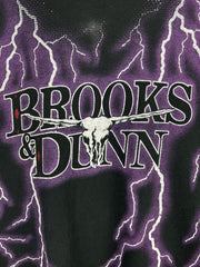 Vintage 90s Brooks & Dunn Stampede '93 Lightning All Over Print Black Tee