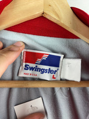 Vintage 80s Swingster State Farm Insurance Red Satin Varsity Jacket
