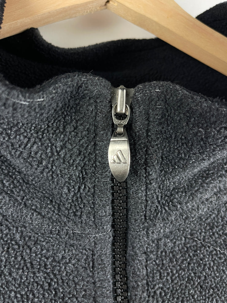 Vintage Adidas Dark Grey Quarter Zip Fleece Sweater