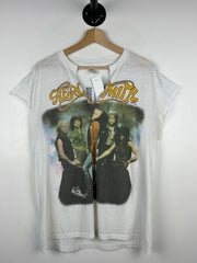 Vintage 80s Aerosmith Walk This Way White Cut Tank Top