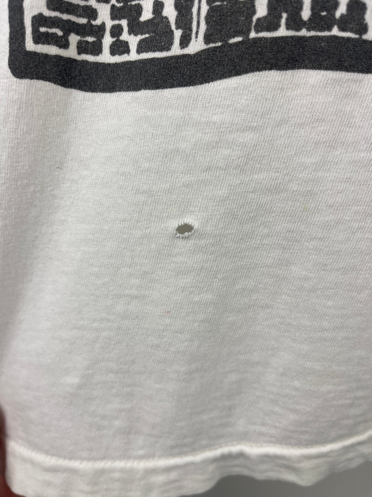 Vintage 90s Sex Pistols Sid Vicious Dead Newspaper White Tee