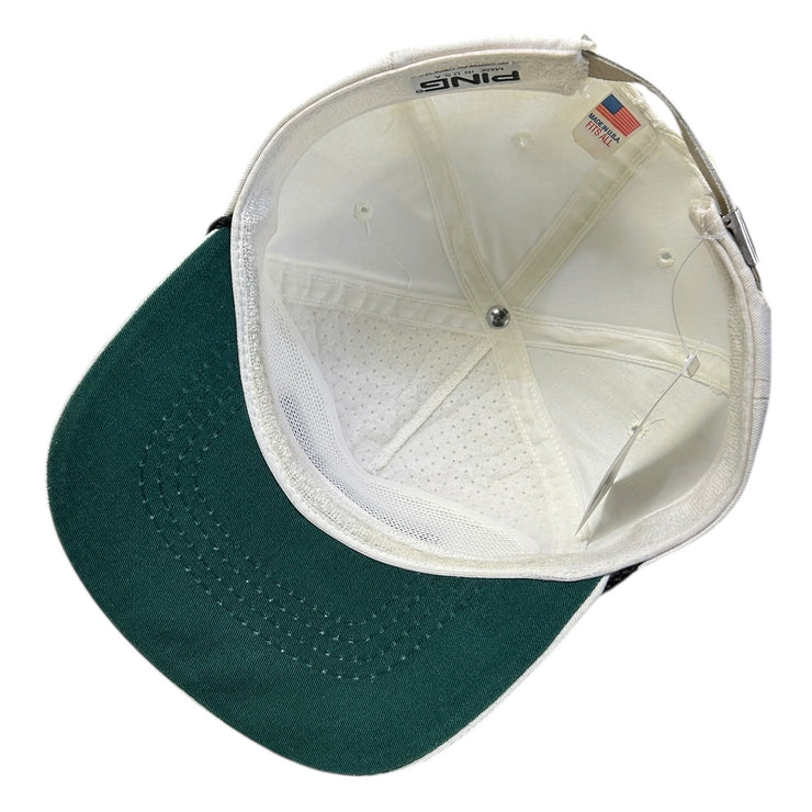 Vintage 90s Ping Golf Spellout White Leather Strapback Hat