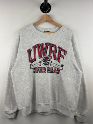 Vintage 90s Jansport University Of Wisconsin River Falls Grey Crewneck