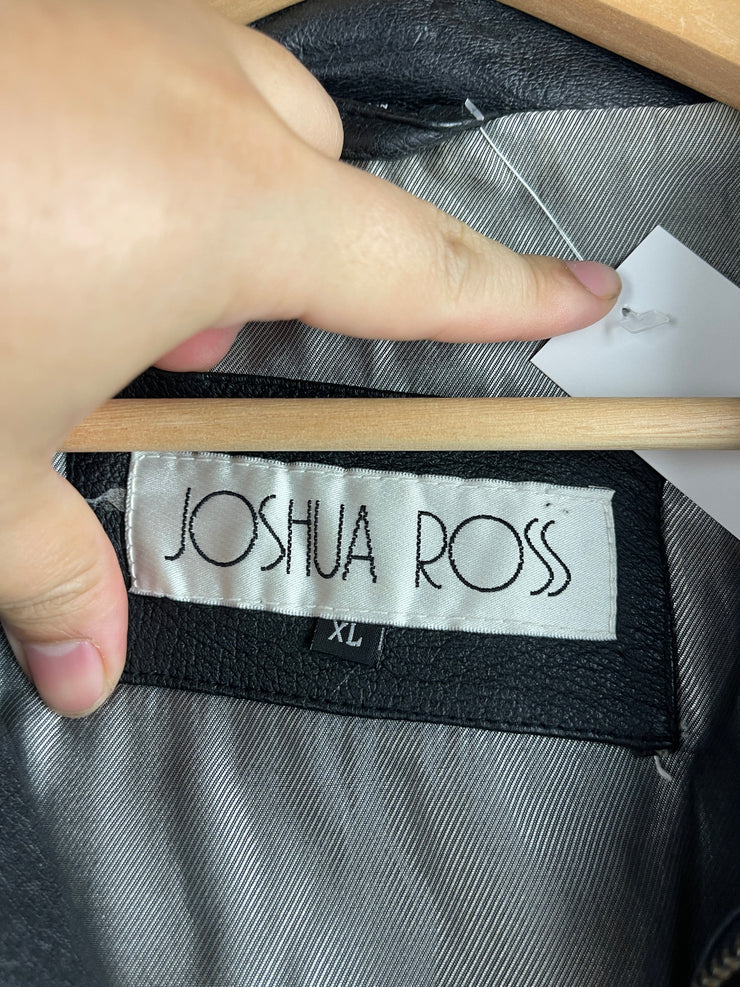 Vintage 90s Joshua Ross Black Leather Bomber Jacket