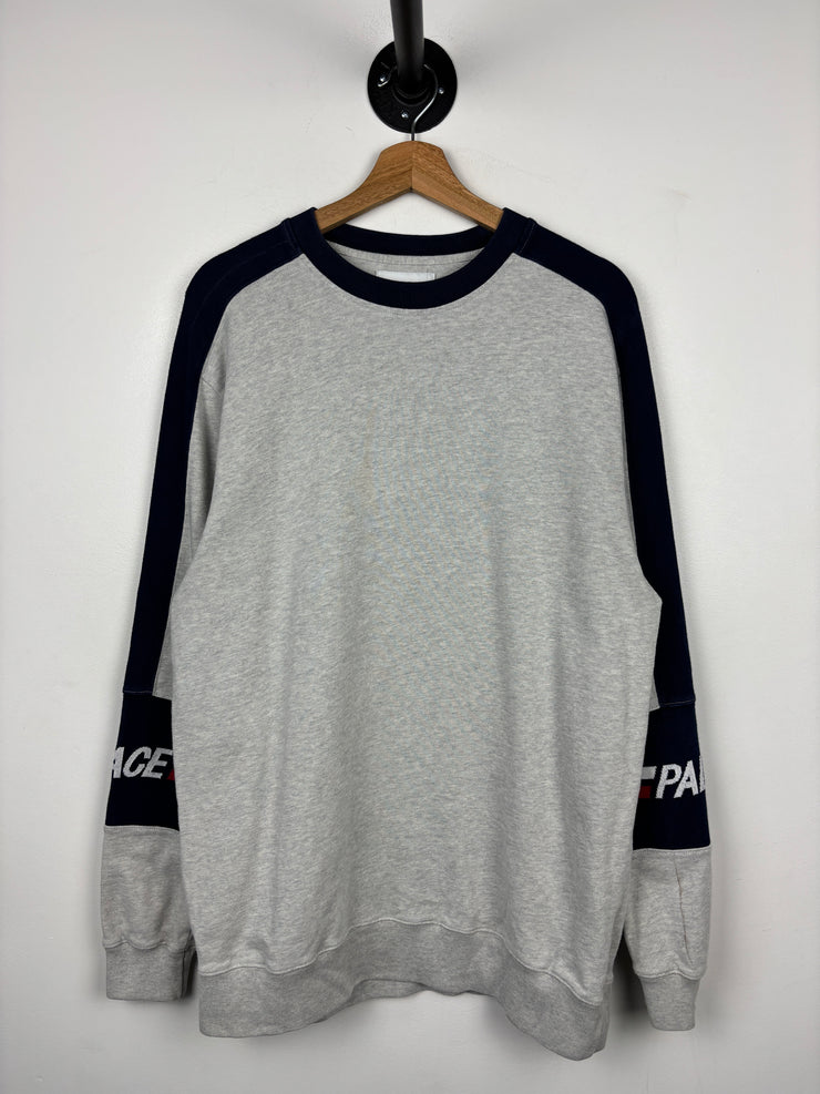 Palace Sleeve Spellout Grey Crewneck