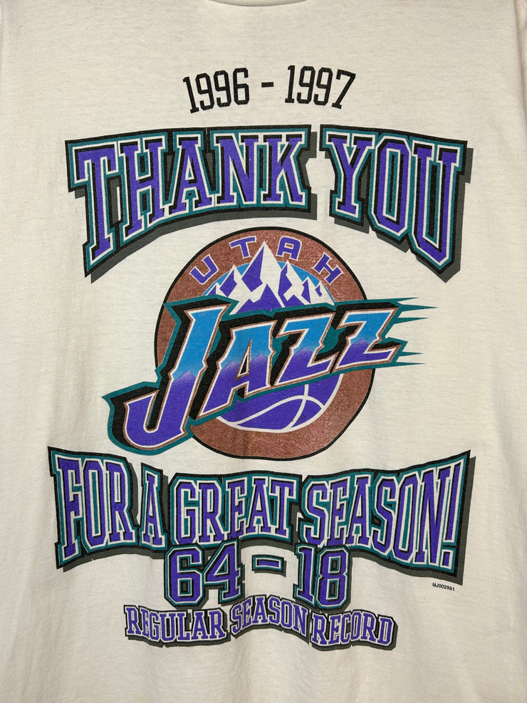 Vintage 90s NBA Utah Jazz Thank You White Tee