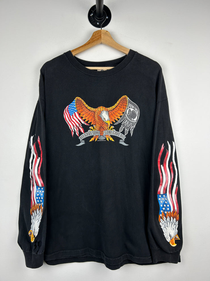 Vintage Eagle All Gave Some Some Gave All Flag Long Sleeve