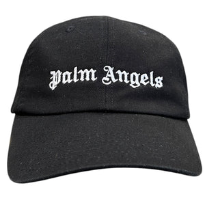 Palm Angels Embroidered Logo Black Strapback Hat