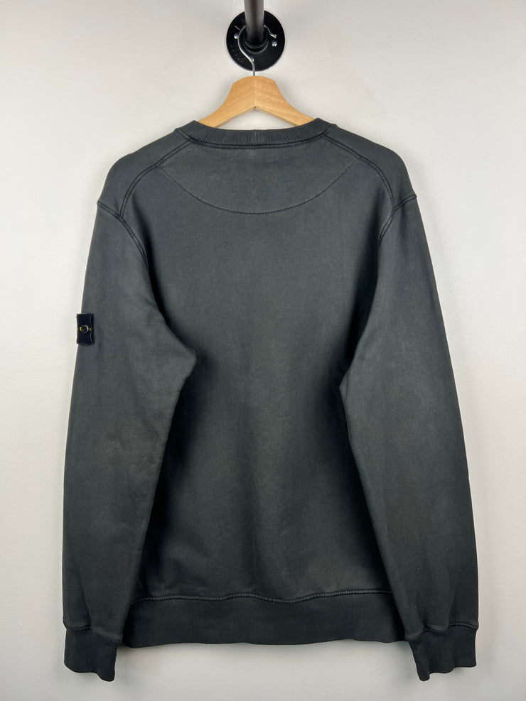 Stone Island Patch Charcoal Grey Crewneck