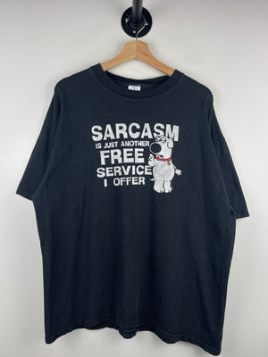 Vintage 2006 Family Guy Sarcasm Is Just Another Free Service Offer Black Tee