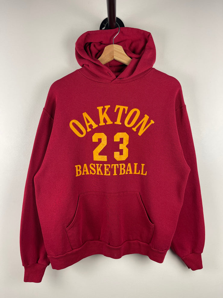 Vintage 80s Russell Athletic Oakton Basketball Burgundy Hoodie