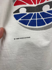Vintage 90s Nascar Chase Coca Cola 600 Winston Cup All Over Print White Tee